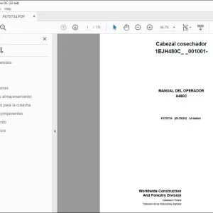 John Deere H480C Cabezal cosechador MANUAL DEL OPERADOR F670734 PDF