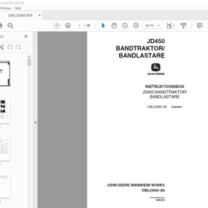 John Deere JD450 BANDTRAKTOR / BANDLASTARE INSTRUKTIONSBOK PDF