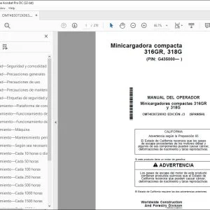 John Deere Minicargadora 316GR, 318G MANUAL DEL OPERADOR PDF
