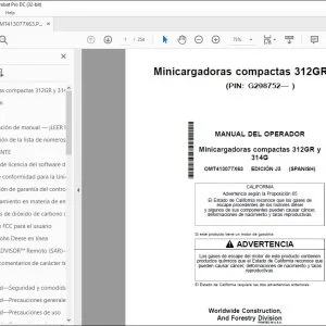 John Deere Minicargadoras 312GR y 314G MANUAL DEL OPERADOR PDF