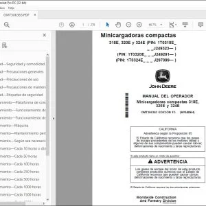 John Deere Minicargadoras 318E, 320E y 324E MANUAL DEL OPERADOR PDF