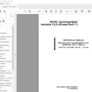 John Deere Morskie silniki wysokoprężne 13,5 l INSTRUKCJA OBSŁUGI PDF