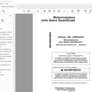 John Deere SmartGrade™ Motoniveladora Manual del Operador PDF