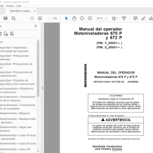 John Deere Motoniveladoras 670 P y 672 P MANUAL DEL OPERADOR PDF