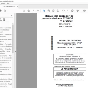 John Deere 670G 672G 670GP 672GP Motoniveladoras Manual PDF