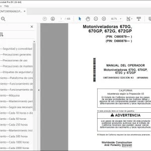 John Deere 670G, 670GP, 672G y 672GP MANUAL DEL OPERADOR PDF