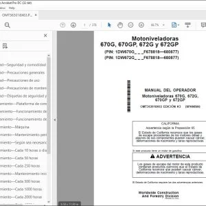 John Deere 670G, 672G, 670GP y 672GP MANUAL DEL OPERADOR PDF