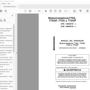 John Deere 770G 770GP 772G 772GP Manual del Operador PDF Download