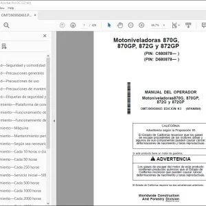 Manual de Operación John Deere 870G 870GP 872G 872GP PDF