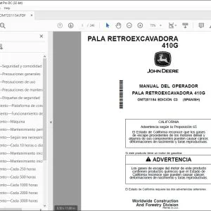 John Deere PALA RETROEXCAVADORA 410G MANUAL DEL OPERADOR PDF