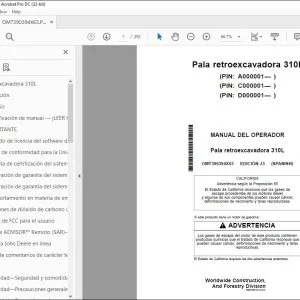 John Deere 310L Pala retroexcavadora Manual de Operación PDF Download