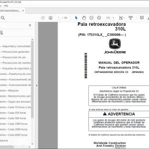 John Deere Pala retroexcavadora 310L MANUAL DEL OPERADOR PDF