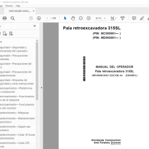 John Deere Pala retroexcavadora 315SL MANUAL DEL OPERADOR - PDF DOWNLOAD