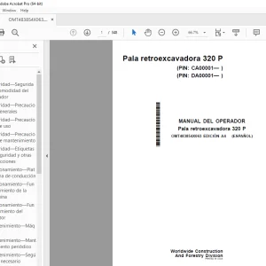 John Deere 320 P Pala Retroexcavadora Manual del Operador PDF Download