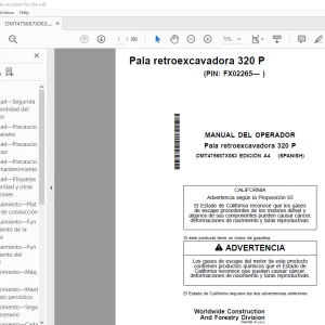 John Deere Pala retroexcavadora 320 P MANUAL DEL OPERADOR - PDF DOWNLOAD
