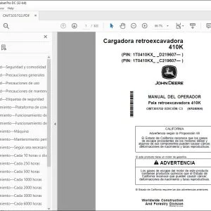 John Deere Pala retroexcavadora 410K MANUAL DEL OPERADOR PDF