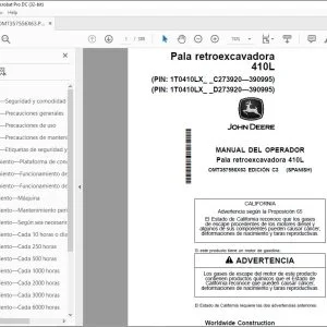 John Deere Pala retroexcavadora 410L MANUAL DEL OPERADOR PDF