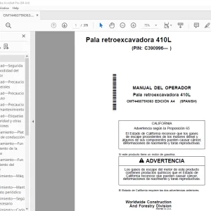 John Deere Pala retroexcavadora 410L MANUAL DEL OPERADOR OMT446079X063 PDF