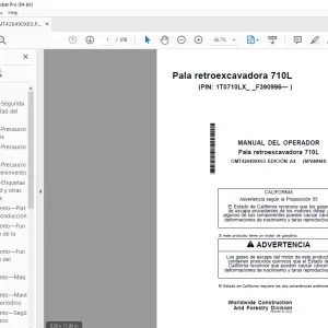 John Deere Pala retroexcavadora 710L MANUAL DEL OPERADOR OMT426490X63 PDF