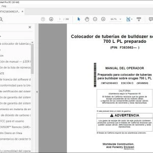 John Deere colocador bulldozer 700 L PL MANUAL DEL OPERADOR PDF