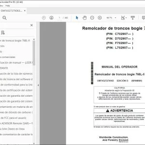 John Deere Remolcador de troncos bogie 768L-II MANUAL DEL OPERADOR PDF