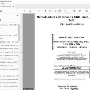 John Deere 640L 648L 748L 848L 948L MANUAL DEL OPERADOR PDF