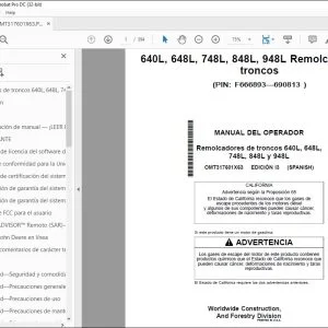 John Deere 640L, 648L, 748L, 848L y 948L MANUAL DEL OPERADOR PDF