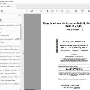 John Deere 640L-II 648L-II 748L-II 848L-II y 948L-II MANUAL DEL OPERADOR PDF