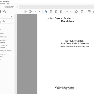 John Deere Scaler II Dataklave INSTRUKTIONSBOK OMF070153 - PDF DOWNLOAD