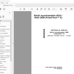 John Deere Silniki wysokoprężne 4024 i 5030 INSTRUKCJA OBSŁUGI PDF