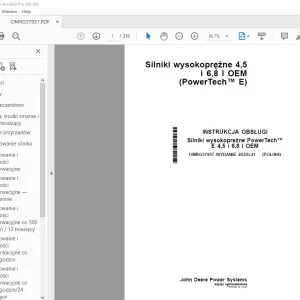 John Deere Silniki wysokoprężne 4,5 i 6,8 l OEM INSTRUKCJA OBSŁUGI PDF