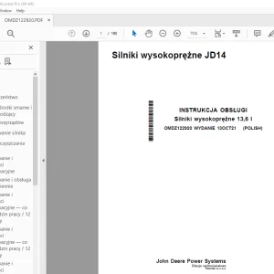 John Deere Silniki wysokoprężne JD14 INSTRUKCJA OBSŁUGI PDF