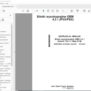 John Deere Silniki wysokoprężne OEM 4,5 l INSTRUKCJA OBSŁUGI PDF