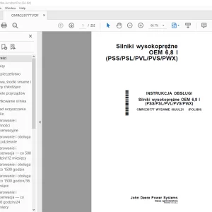 INSTRUKCJA OBSŁUGI John Deere OEM 6,8L Silniki Wysokoprężne PDF