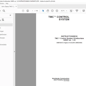 John Deere TMC Control System Kvistbuntare 1490D ver. 1.03 INSTRUKTIONSBOK PDF