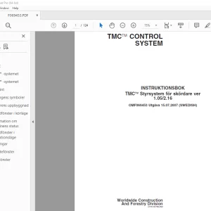 John Deere TMC Styrsystem for skordare ver 1.05/2.16 INSTRUKTIONSBOK PDF