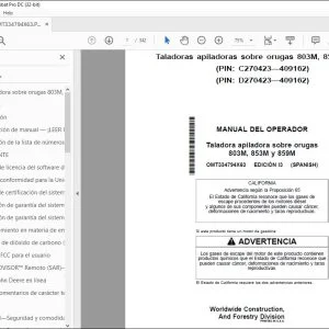 John Deere sobre orugas 803M, 853M y 859M MANUAL DEL OPERADOR PDF