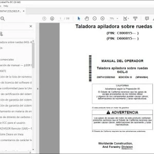 John Deere Taladora apiladora sobre 643L-II MANUAL DEL OPERADOR PDF