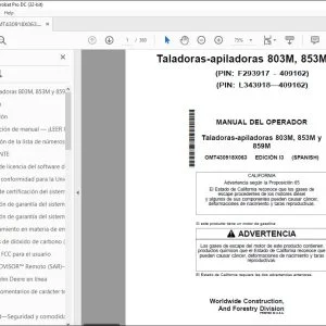 John Deere Taladoras 803M, 853M y 859M MANUAL DEL OPERADOR PDF