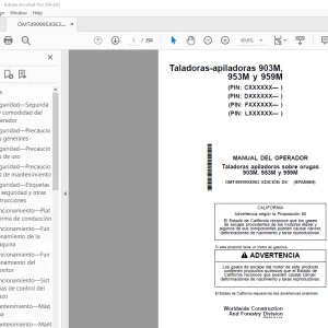 MANUAL DEL OPERADOR John Deere 903M, 953M, 959M Taladoras-apiladoras PDF