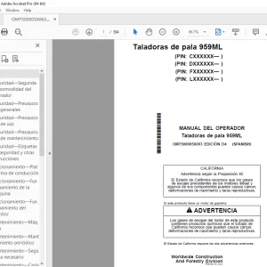 John Deere Taladoras de pala 959ML MANUAL DEL OPERADOR - PDF DOWNLOAD