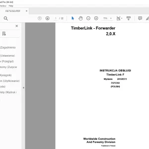 John Deere TimberLink Forwarder 2,0.X INSTRUKCJA OBSŁUGI F675350 PDF
