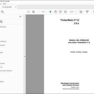 John Deere TimberMatic F-12 2.9.x MANUAL DEL OPERADOR F074258 PDF