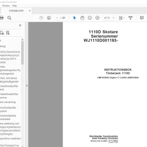 John Deere Timberjack 1110D INSTRUKTIONSBOK OMF065860 - PDF DOWNLOAD