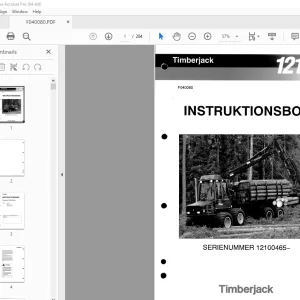 John Deere Timberjack 1210B Skotare INSTRUKTIONSBOK F040080 PDF