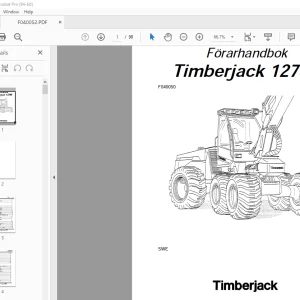 John Deere Timberjack 1270B Förarhandbok F040052 - PDF DOWNLOAD