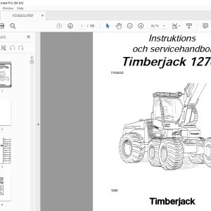John Deere Timberjack 1270B Instruktions och servicehandbok F056650 PDF