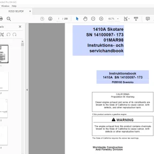 John Deere Timberjack 1410A Instruktions Och Servicehandbok PDF