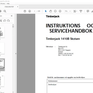 John Deere Timberjack 1410B Skotare Instuktions och servicehandbok PDF