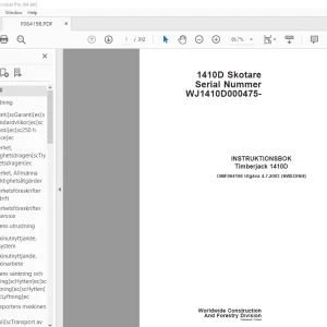 John Deere Timberjack 1410D INSTRUKTIONSBOK OMF064198 - PDF DOWNLOAD
